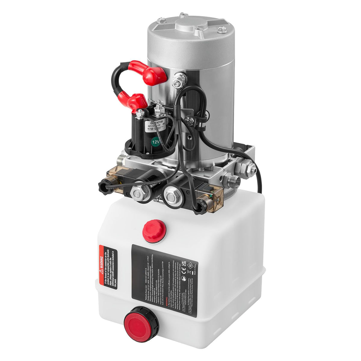 3 L Hydraulic Power Unit, Double Acting Dump Trailer Pump, 22 MPa Max Relief Pressure & 3.4 L/min Flow Rate, DC 12V Hydraulic Pump with Metal Reservoir for Dump Trailer Car Lifting
