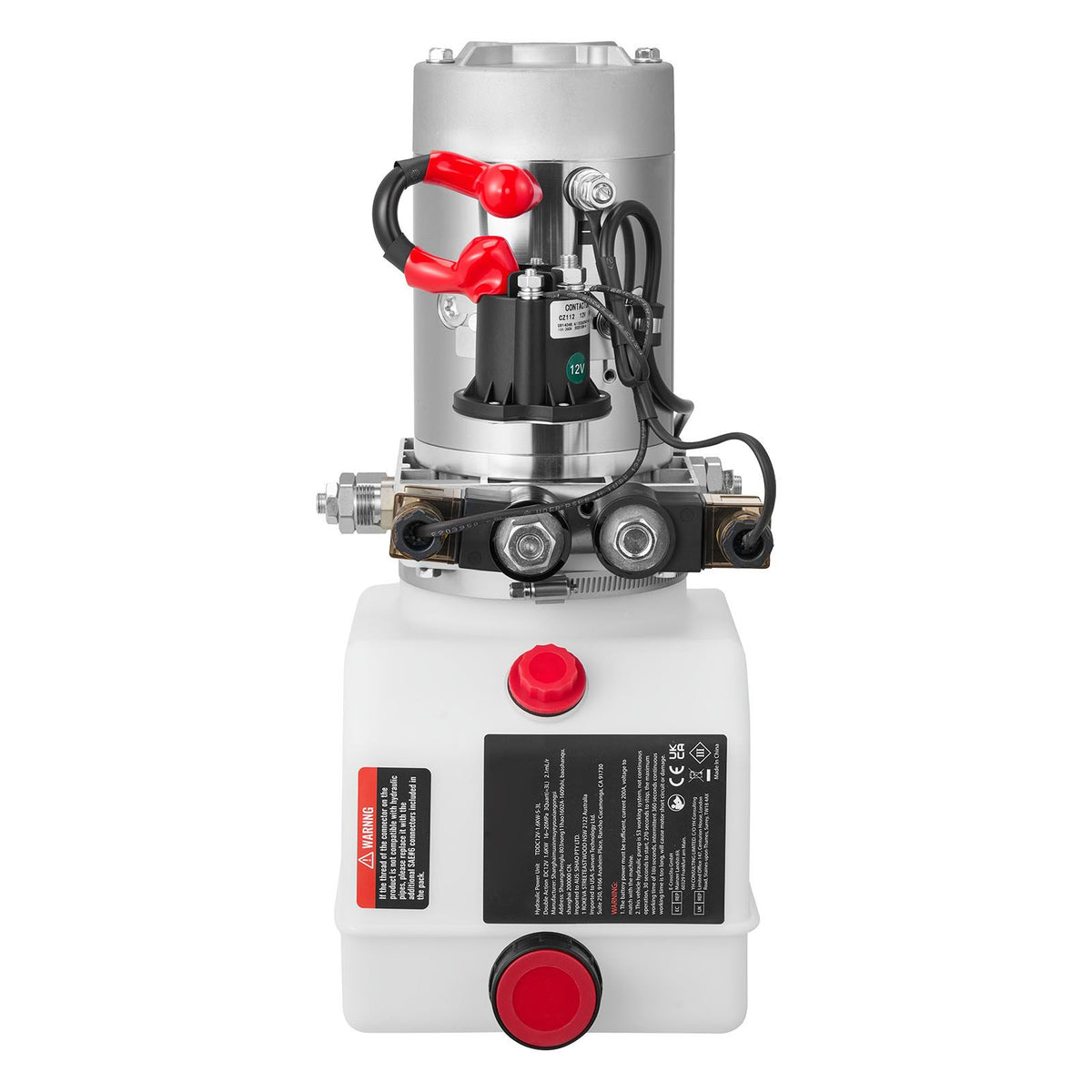 3 L Hydraulic Power Unit, Double Acting Dump Trailer Pump, 22 MPa Max Relief Pressure & 3.4 L/min Flow Rate, DC 12V Hydraulic Pump with Metal Reservoir for Dump Trailer Car Lifting