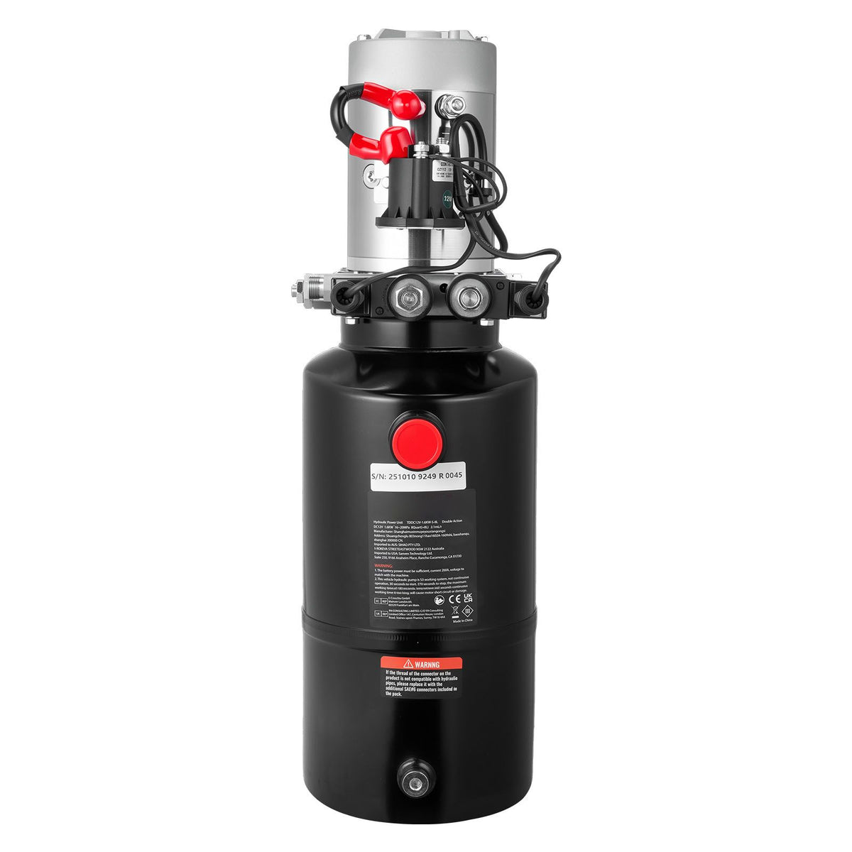 8 L Hydraulic Power Unit, Double Acting Dump Trailer Pump, 22 MPa Max Relief Pressure & 3.4 L/min Flow Rate, DC 12V Hydraulic Pump with Metal Reservoir for Dump Trailer Car Lifting