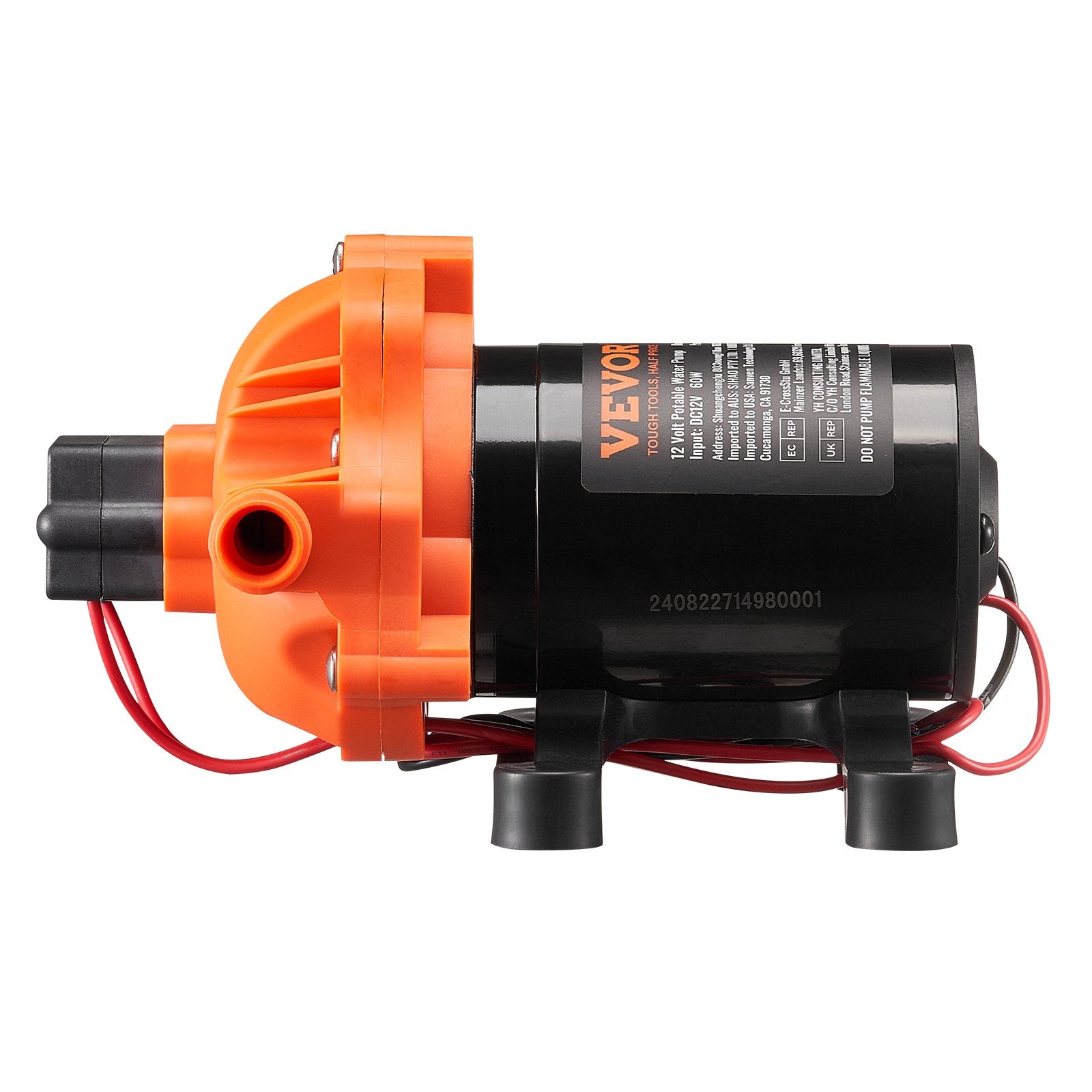 Fuel & Exhaust: VEVOR Diaphragm Pump 1.8GPM 6.81 L/min 3-Chamber Water Pump Pressure Switch