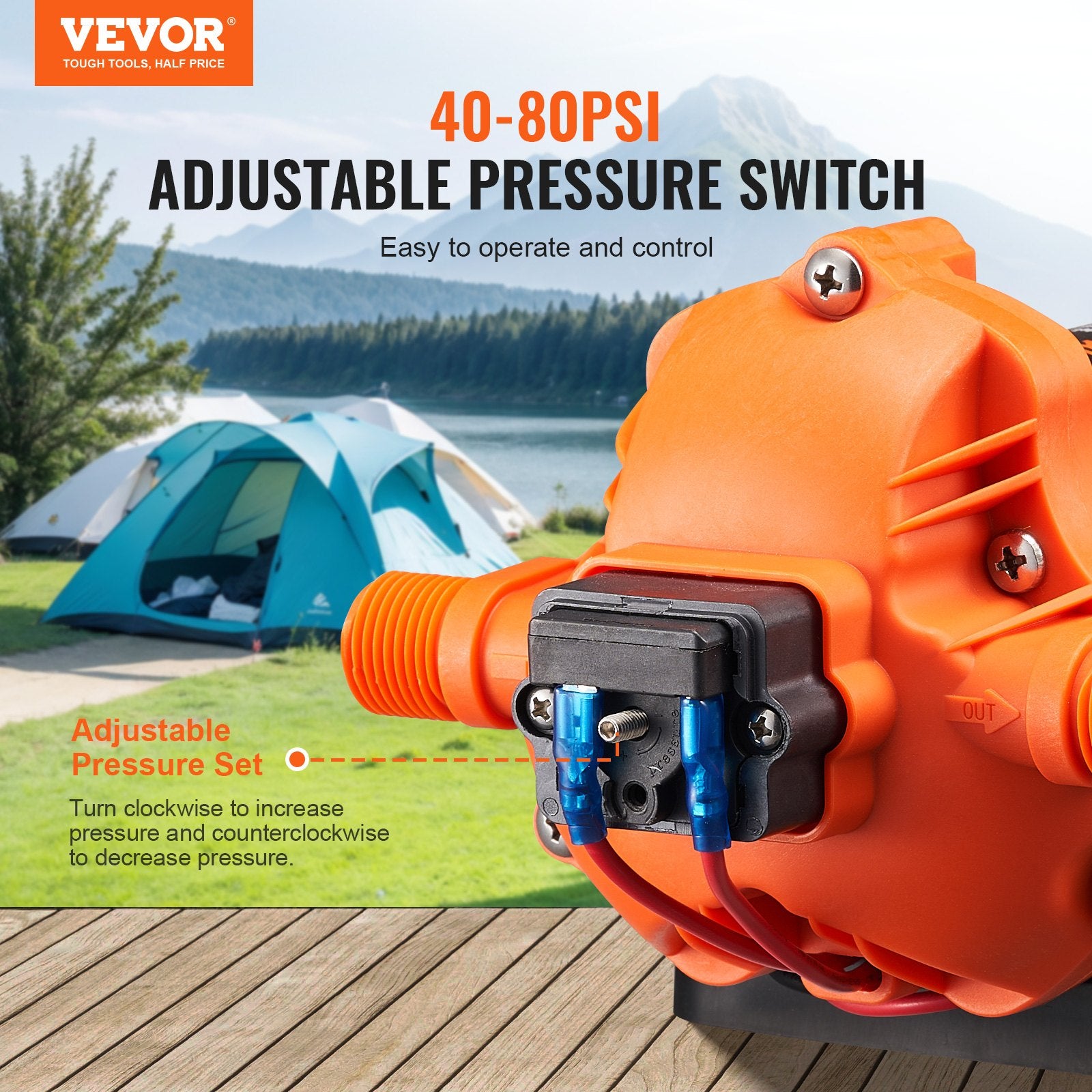 Fuel & Exhaust: VEVOR Diaphragm Pump 3GPM 11.36 L/min 3-Chamber Water Pump Pressure Switch