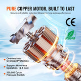 Fuel & Exhaust: VEVOR Diaphragm Pump 3GPM 11.36 L/min 3-Chamber Water Pump Pressure Switch