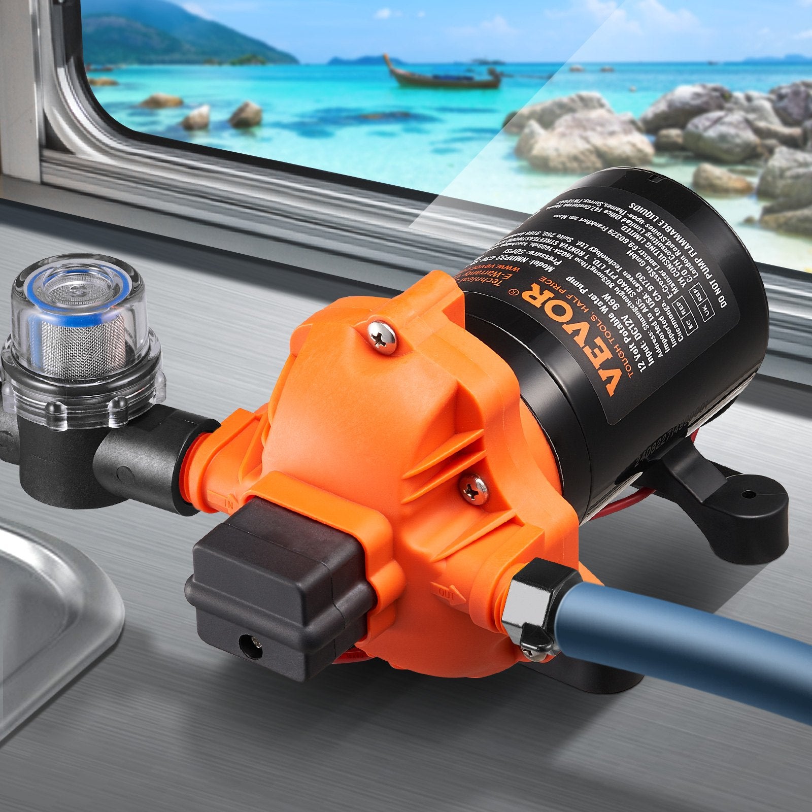 Fuel & Exhaust: VEVOR Diaphragm Pump 3GPM 11.36 L/min 3-Chamber Water Pump Pressure Switch