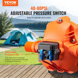 Fuel & Exhaust: VEVOR Diaphragm Pump 3.5GPM 13.25L/min 3-Chamber Water Pump Pressure Switch