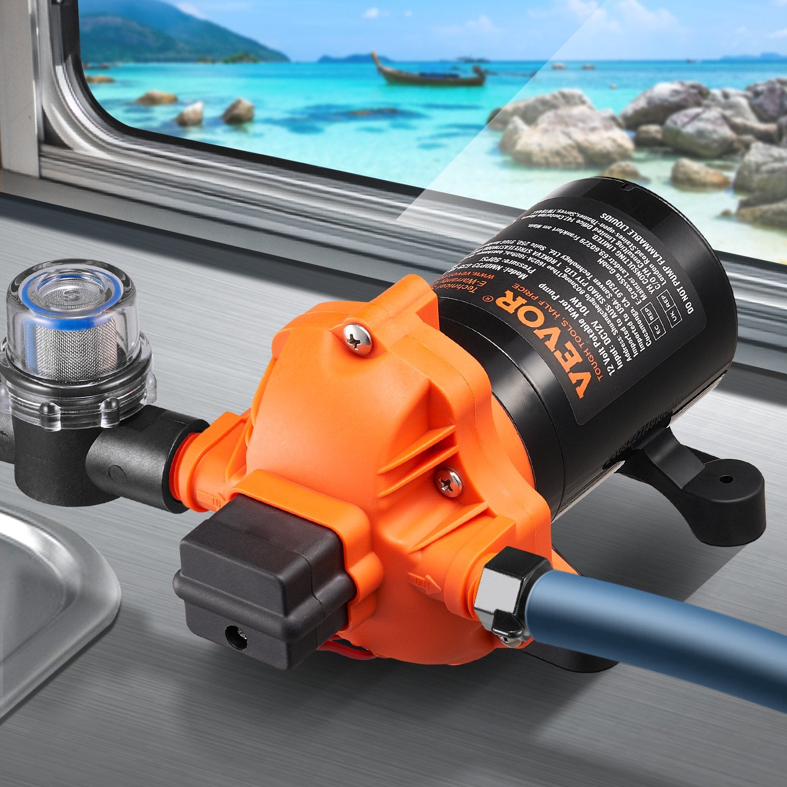 Fuel & Exhaust: VEVOR Diaphragm Pump 3.5GPM 13.25L/min 3-Chamber Water Pump Pressure Switch
