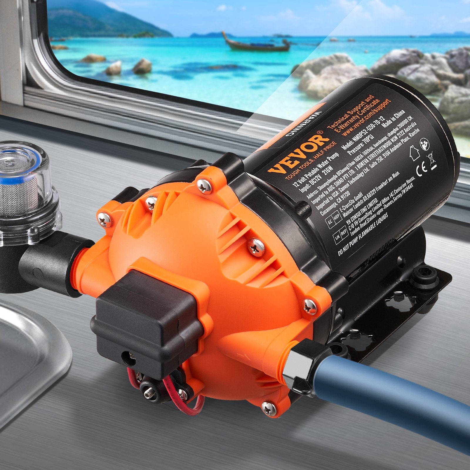 Fuel & Exhaust: VEVOR Diaphragm Pump 5GPM 18.93 L/min 5-Chamber Water Pump Pressure Switch
