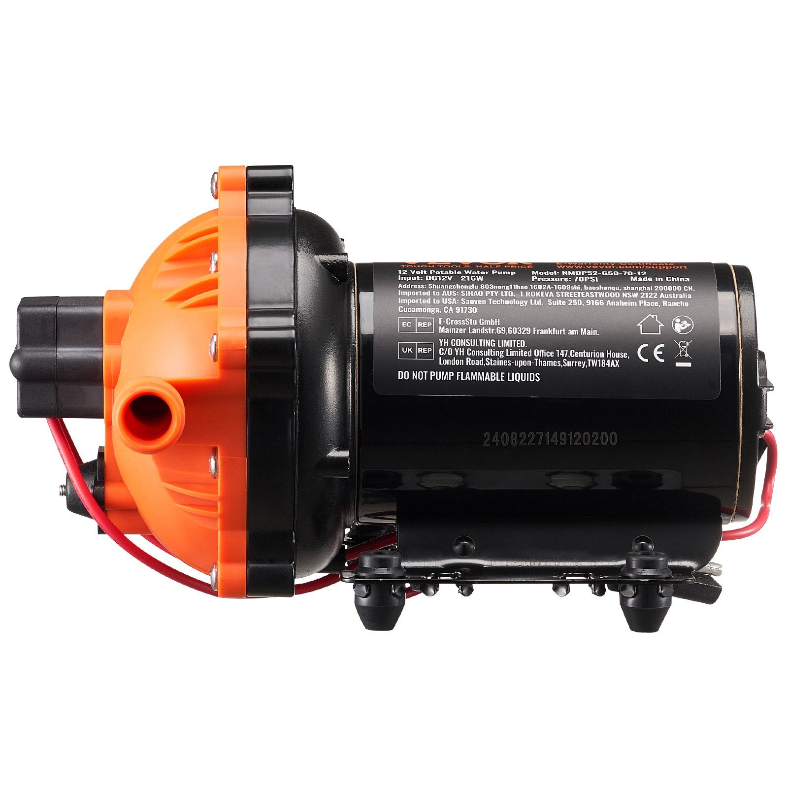 Fuel & Exhaust: VEVOR Diaphragm Pump 5GPM 18.93 L/min 5-Chamber Water Pump Pressure Switch