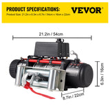 Automotive Lifts & Hoists: VEVOR Electric Winch Recovery 12v 13500Lb / 6125Kg,Electric Truck Winch with Handle and Wireless Remote Control,13500Lb /6125Kg Electric Truck Winch with 92 ft Strong Steel Cable