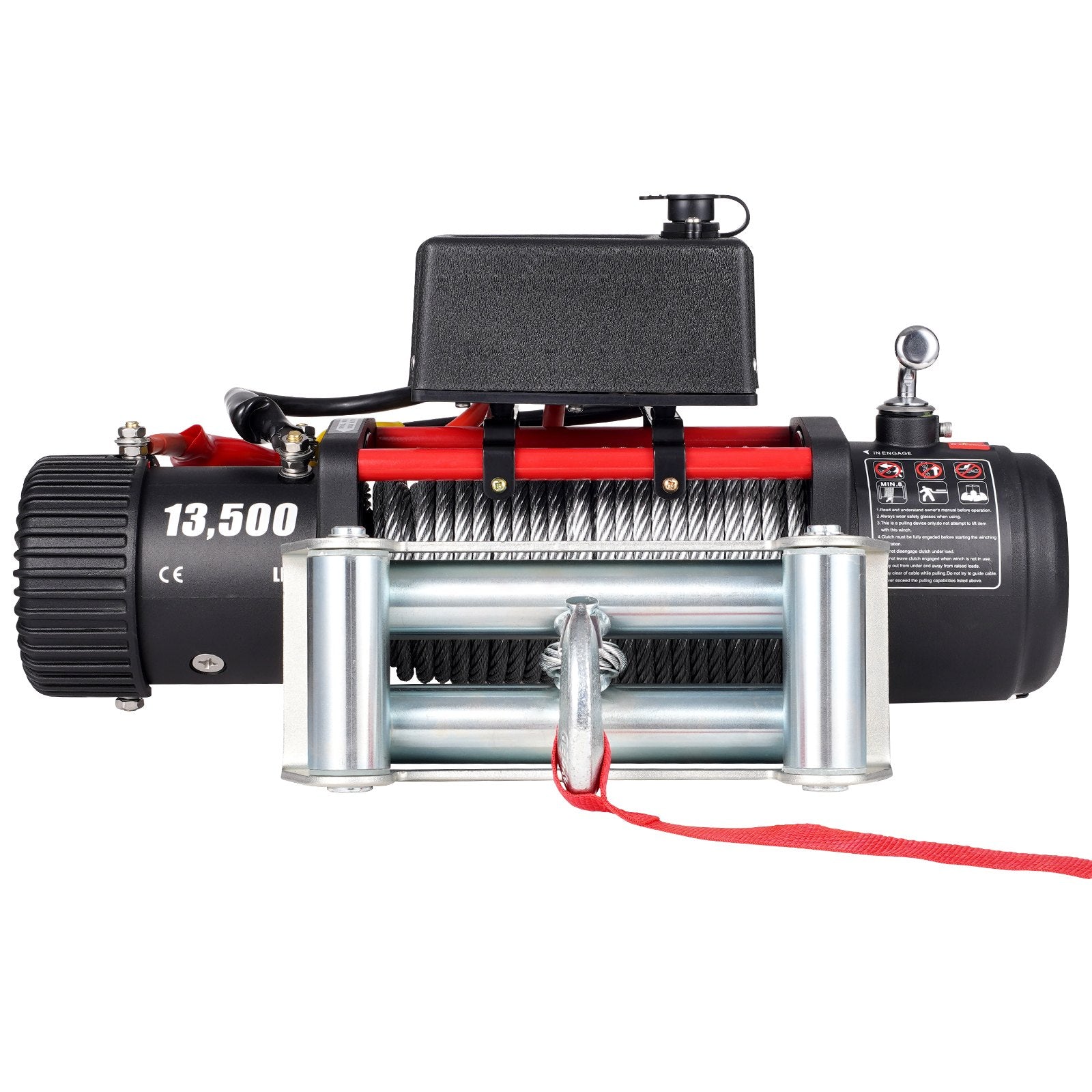 Electric Winch Recovery 12v 13500Lb / 6125Kg,Electric Truck Winch with Handle and Wireless Remote Control,13500Lb /6125Kg Electric Truck Winch with 92 ft Strong Steel Cable