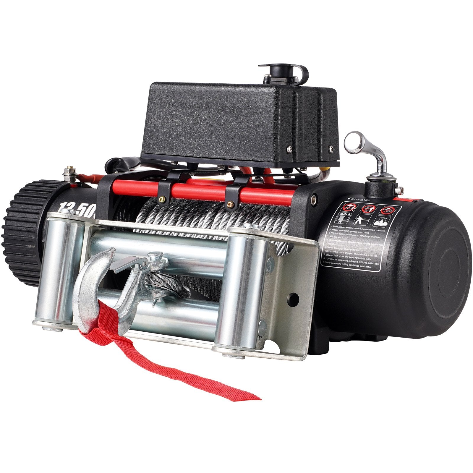 Electric Winch Recovery 12v 13500Lb / 6125Kg,Electric Truck Winch with Handle and Wireless Remote Control,13500Lb /6125Kg Electric Truck Winch with 92 ft Strong Steel Cable