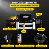 Gardening Tools: VEVOR Electric Winch 13500lb/6123kg, Steel Cable Recovery Winch 12V, Power Winch with Wireless Remote Control, Handlebar-Mounted Rocker and Powerful Motor for Boats, UTV, ATV Wrangler Accessories