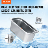 Food Storage: VEVOR 8 Pack Hotel Pans, 1/3 Size Anti-Jam Steam Pan with Lid, 0.8mm Thick Stainless Steel Steam Table Pan, 6-Inch Deep Commercial Table Pan, Catering Storage Food Pan, for Industrial & Scientific