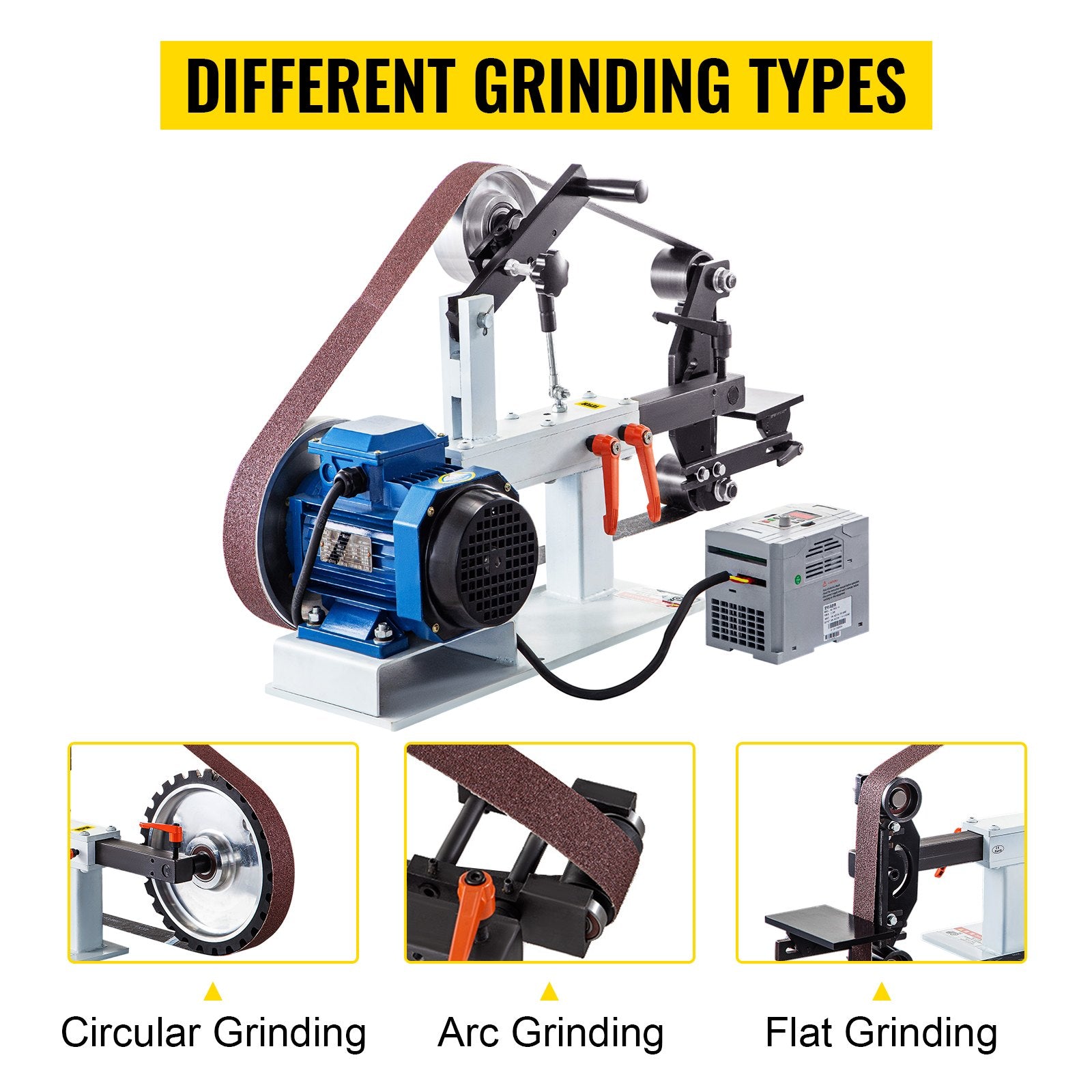 Outdoor Power Equipment: Vevor Belt Grinder Sander 2" x 82" Complete Chassis with 2HP Motor & VFD Combo