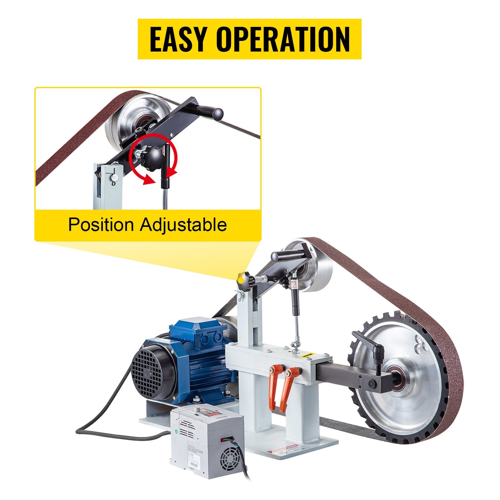 Outdoor Power Equipment: Vevor Belt Grinder Sander 2" x 82" Complete Chassis with 2HP Motor & VFD Combo
