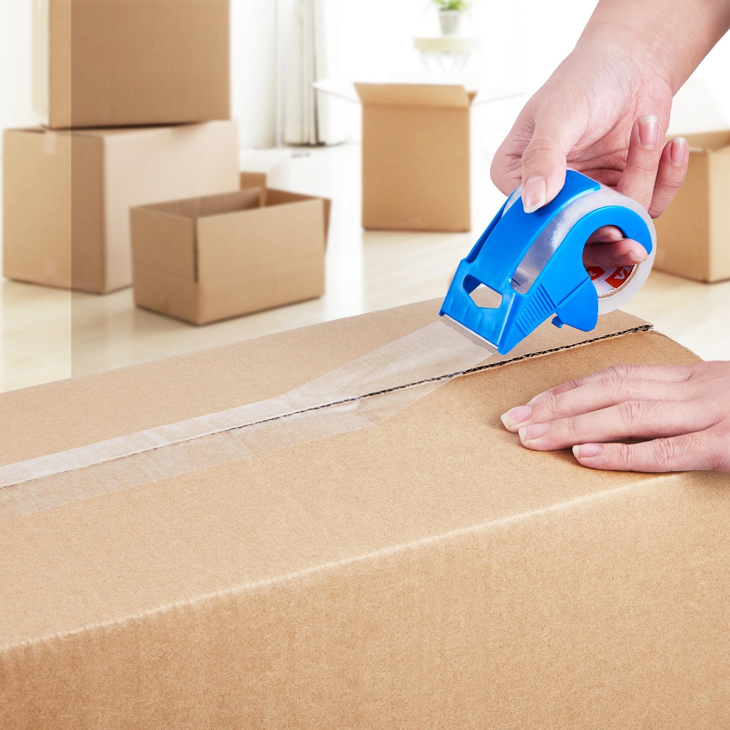 Tape & Dispensers: VEVOR Packing Tape 6 Rolls 25 Yards Clear Shipping Tape with Dispenser 2.7 Mil