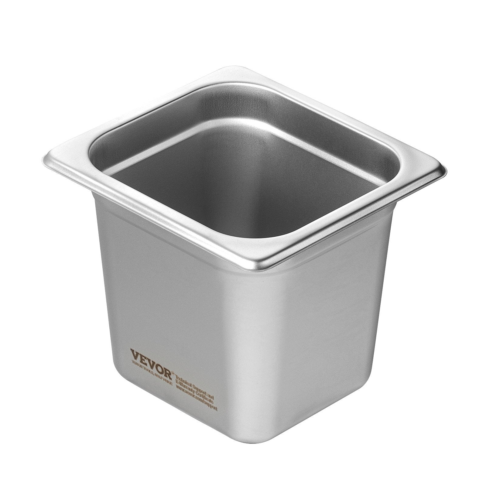 6 Pack Hotel Pans, 1/6 Size Anti-Jam Steam Pan, 0.8mm Thick Stainless Steel Restaurant Steam Table Pan, 6-Inch Deep Commercial Table Pan, Catering Storage Food Pan, for Industrial & Scientific