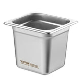 Food Storage: VEVOR 6 Pack Hotel Pans, 1/6  Size Anti-Jam Steam Pan, 0.8mm Thick Stainless Steel Restaurant Steam Table Pan, 6-Inch Deep Commercial Table Pan, Catering Storage Food Pan, for Industrial & Scientific