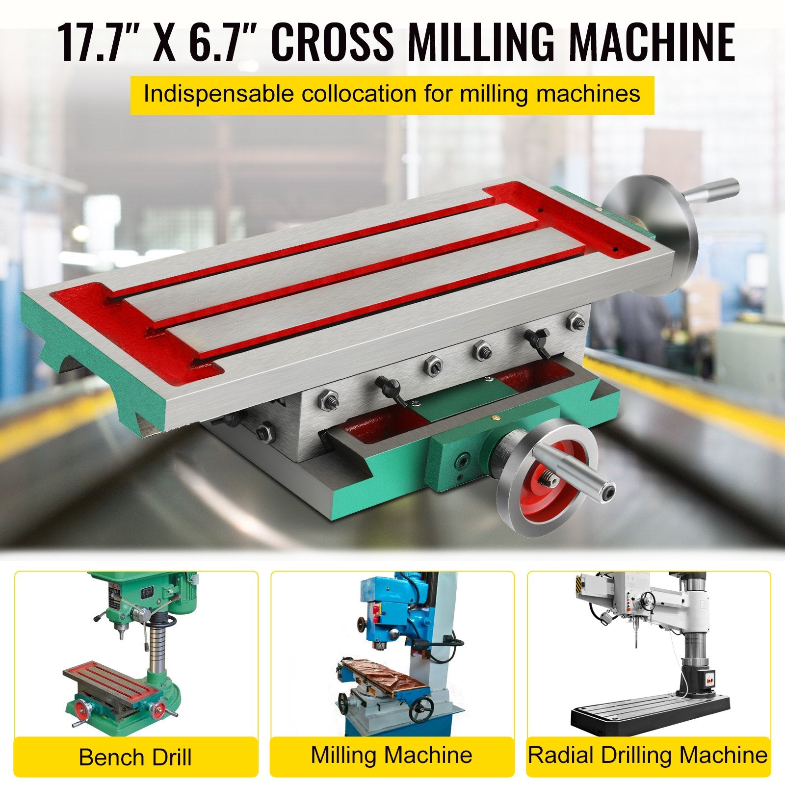 Compound Milling Machine Worktable 450x170mm 2 Axis Cross Slide Drill Vice