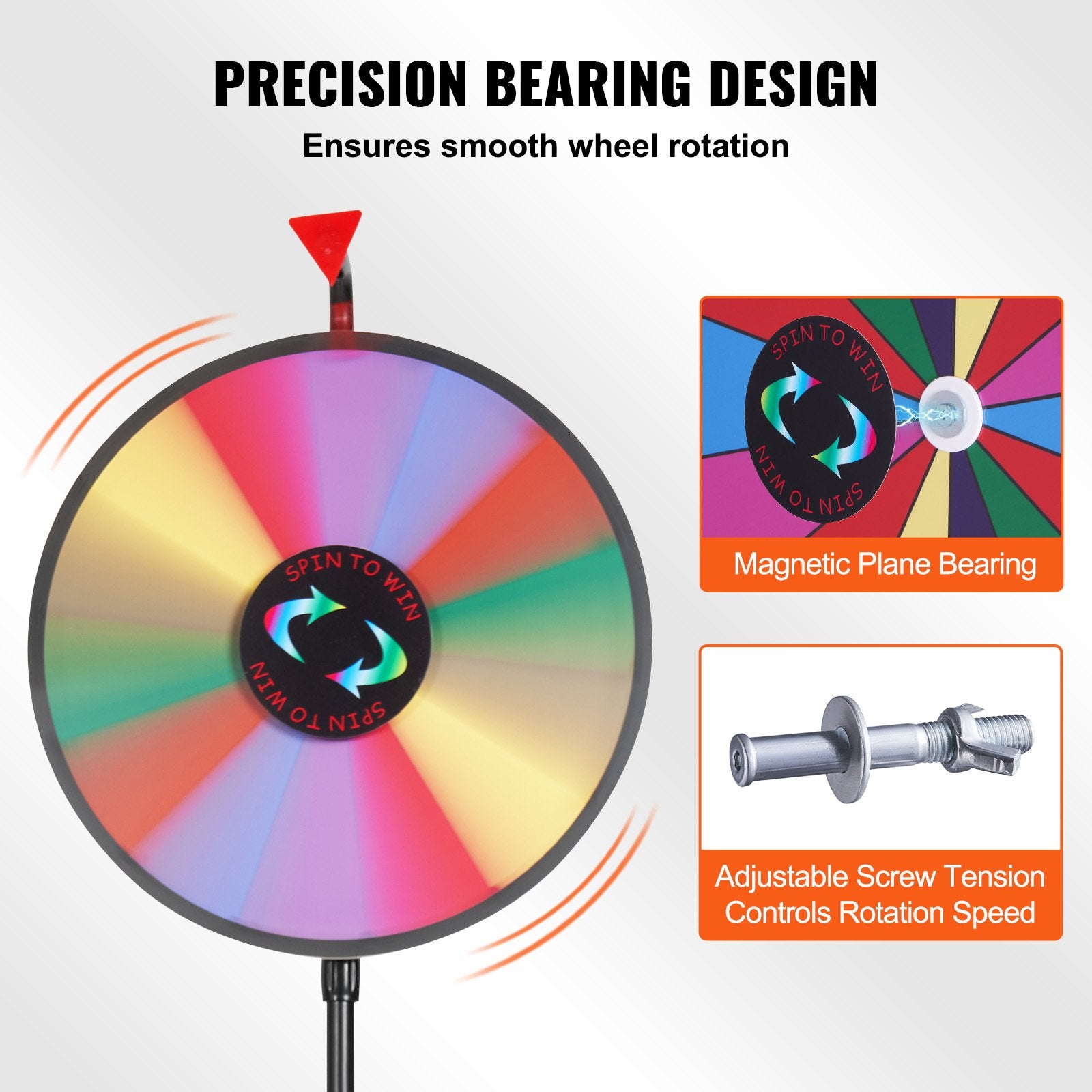 Basketball & Basketball Accessories: Vevor 18 Inch Tabletop Color Prize Wheel with Folding Tripod Floor Stand 14 Slots Dry Erase