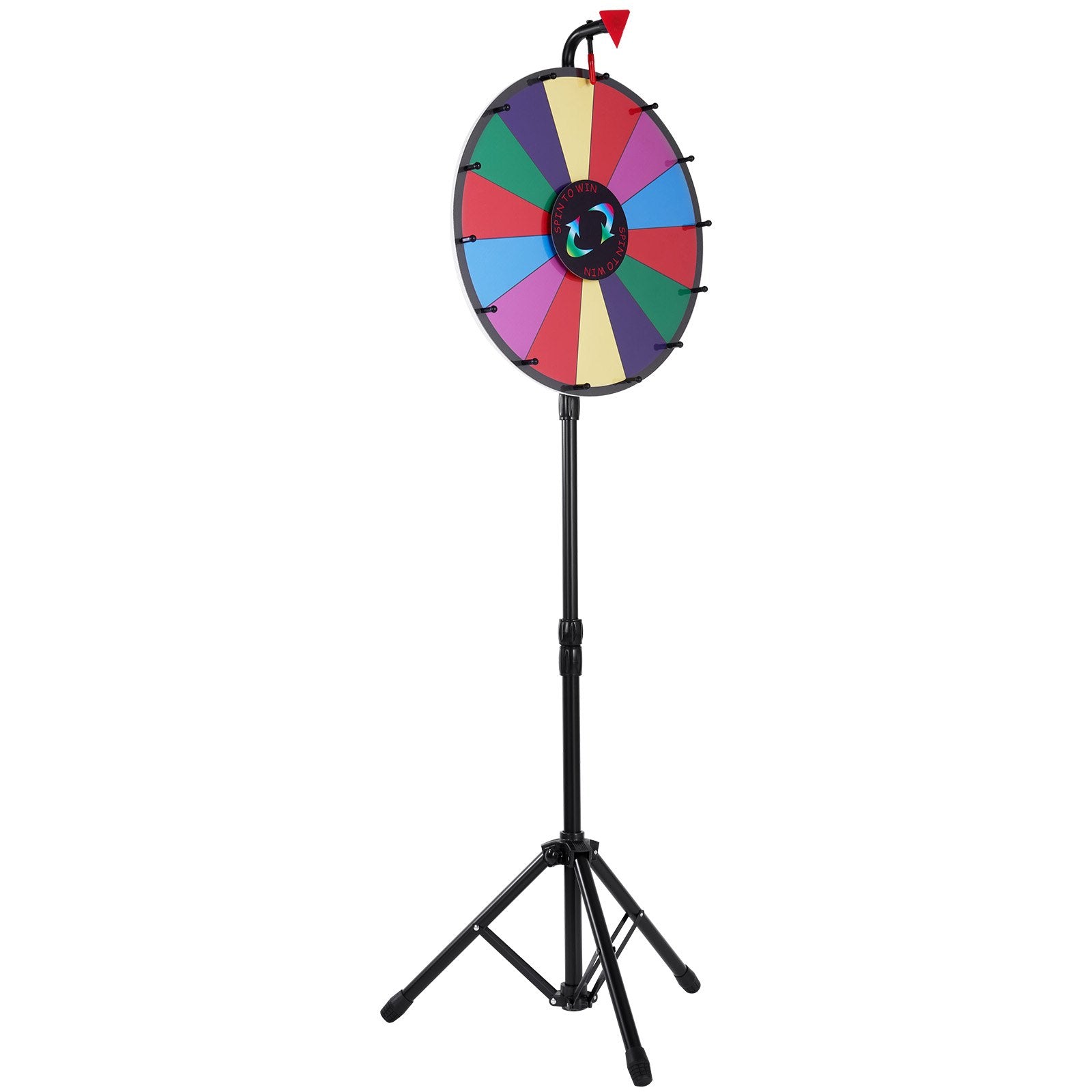 Basketball & Basketball Accessories: Vevor 18 Inch Tabletop Color Prize Wheel with Folding Tripod Floor Stand 14 Slots Dry Erase
