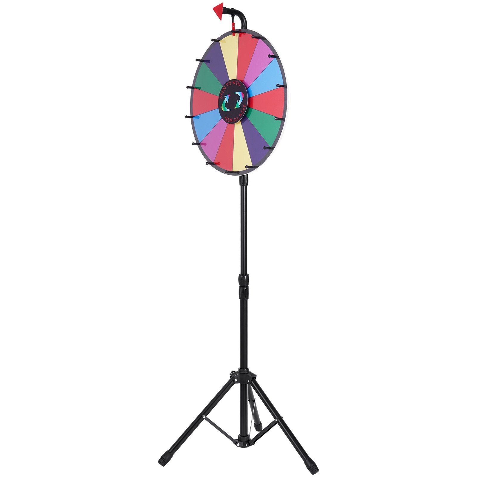Basketball & Basketball Accessories: Vevor 18 Inch Tabletop Color Prize Wheel with Folding Tripod Floor Stand 14 Slots Dry Erase
