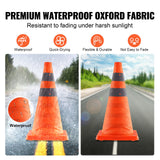 Automotive Decor: VEVOR Safety Cones, 4 Pack 18 inch Collapsible Traffic Cones, Construction Cones with Reflective Collars, Wide Base and A Storage Bag, for Traffic Control, Driving Training, Parking Lots
