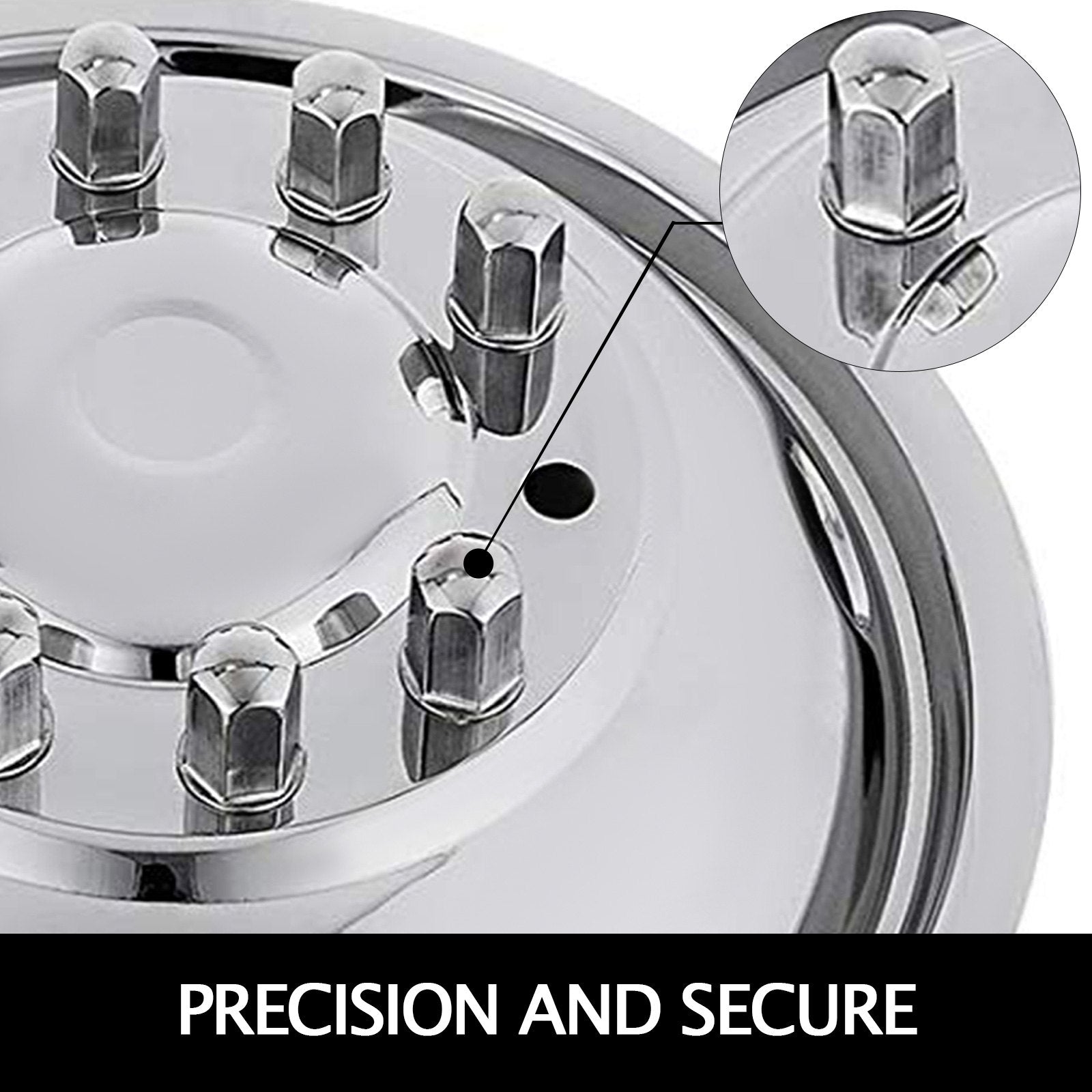 Automotive Repair & Speciality Tools: VEVOR Polished 19.5" 10 Lug Wheel Simulators Stainless Steel Bolt Kit Hubcap Kit Fit for 2005-2020 Ford F450/F550 2WD Trunk Dually Wheel Cover Set