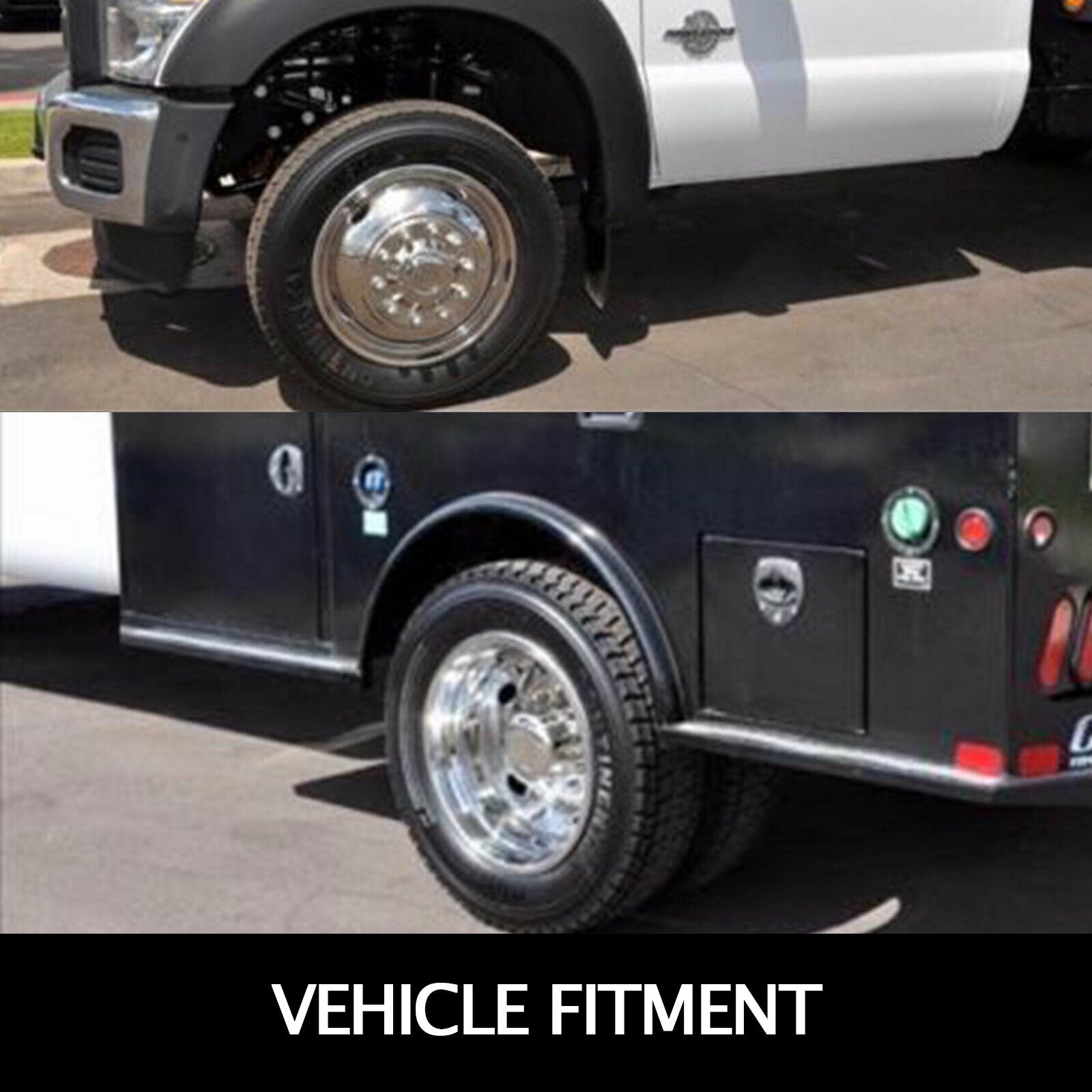 Automotive Repair & Speciality Tools: VEVOR Polished 19.5" 10 Lug Wheel Simulators Stainless Steel Bolt Kit Hubcap Kit Fit for 2005-2020 Ford F450/F550 2WD Trunk Dually Wheel Cover Set