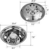 Automotive Repair & Speciality Tools: VEVOR Polished 19.5" 10 Lug Wheel Simulators Stainless Steel Bolt Kit Hubcap Kit Fit for 2005-2020 Ford F450/F550 2WD Trunk Dually Wheel Cover Set