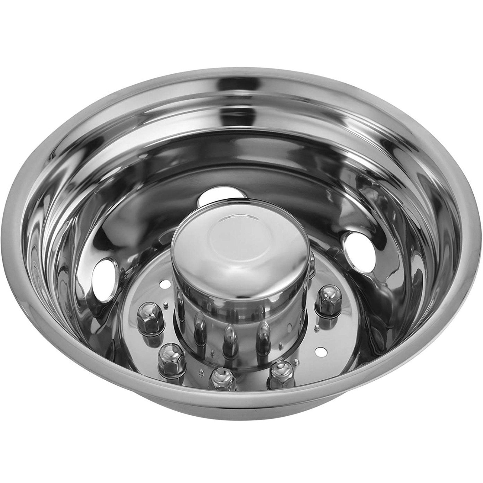 Automotive Repair & Speciality Tools: VEVOR Polished 19.5" 10 Lug Wheel Simulators Stainless Steel Bolt Kit Hubcap Kit Fit for 2005-2020 Ford F450/F550 2WD Trunk Dually Wheel Cover Set