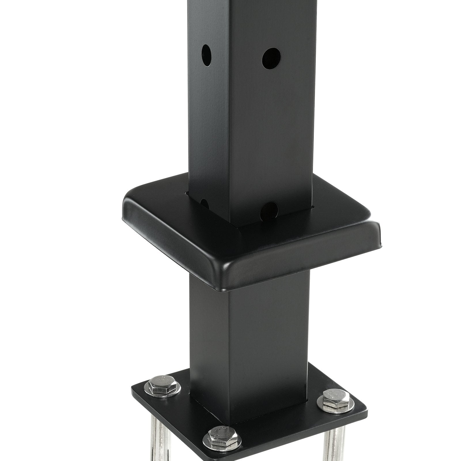 Automotive Repair & Speciality Tools: VEVOR Cable Railing Post, 42" x 1" x 2" Steel L-Shaped Hole Corner Railing Post, 12 Pre-Drilled Holes, SUS304 Stainless Steel Cable Rail Post with Horizontal and Curved Bracket, 1-Pack, Black, 106.7*2.5*5 cm