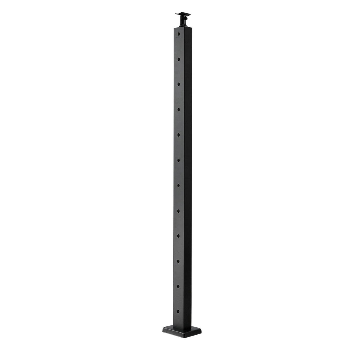 Cable Railing Post, 106.7x2.5x5 cm Level Deck Stair Posts, 1-Pack Stainless Steel Cable Handrail Post, Pre-Drilled Pickets with Mounting Bracket Stair Railing Kit, Black, 1JZLGZXHS1063GGTD001V0