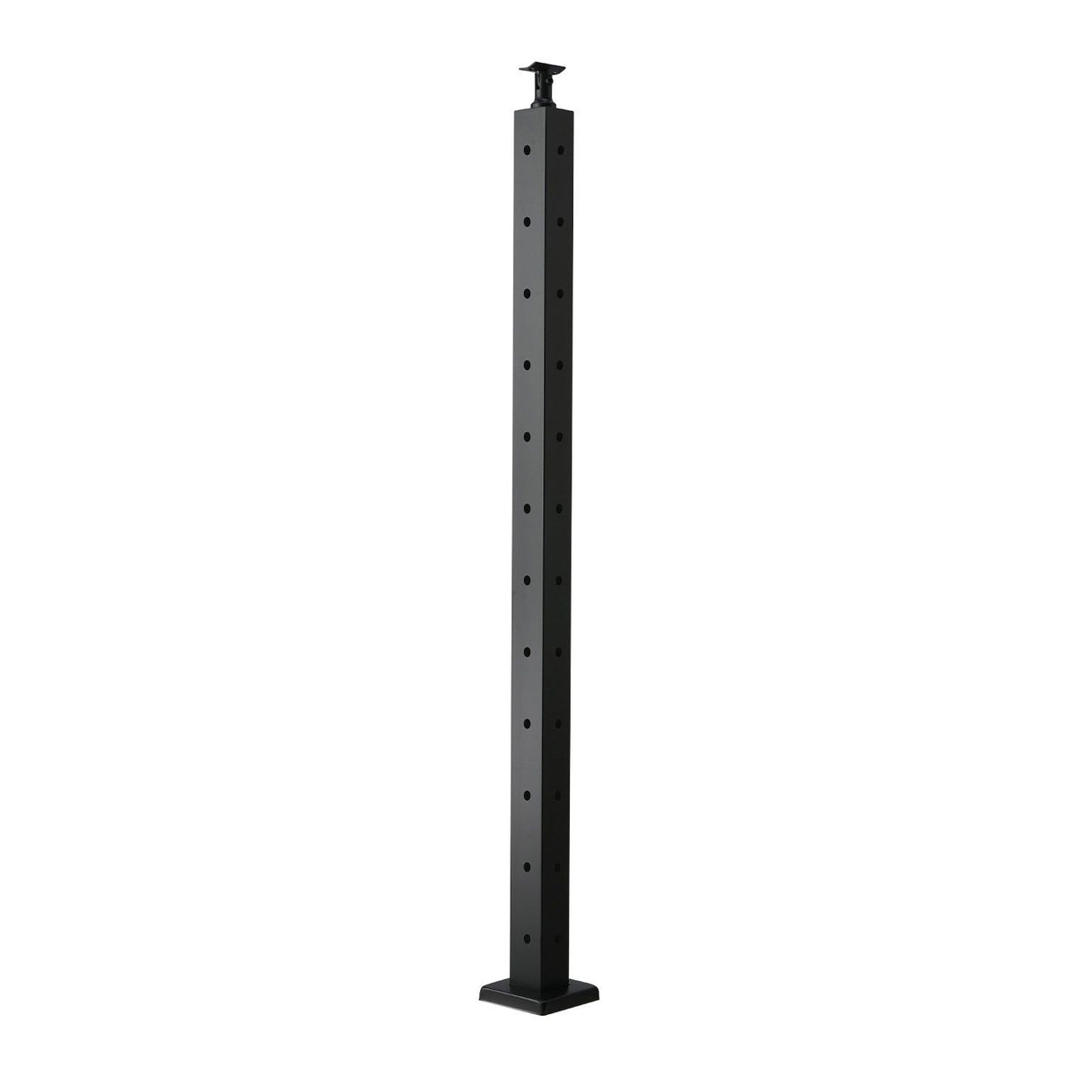 Cable Railing Post, 106.7x5x5cm Corner Railing Post, with L-Shaped Pre-Drilled Holes, Stainless Steel Cable Rail Post with Horizontal and Curved Bracket, 1-Pack, Black, 1JZLGZXHS1065S1EW001V0