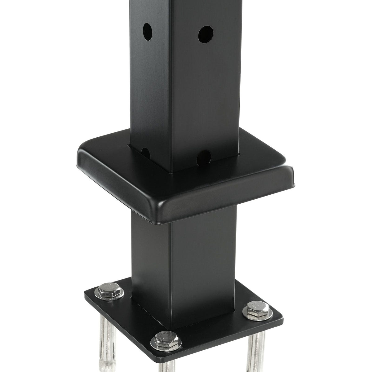Cable Railing Post, 106.7x5x5cm Corner Railing Post, with L-Shaped Pre-Drilled Holes, Stainless Steel Cable Rail Post with Horizontal and Curved Bracket, 1-Pack, Black, 1JZLGZXHS1065S1EW001V0