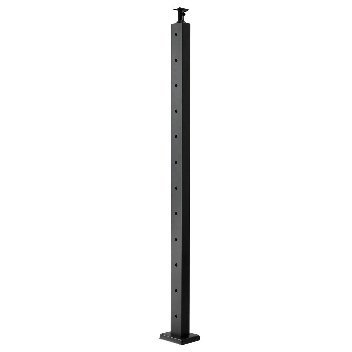 Cable Railing Post, 106.7x5x5cm Level Deck Stair Posts, 1-Pack Stainless Steel Cable Handrail Post, Pre-Drilled Pickets with Mounting Bracket Stair Railing Kit, Black, 1JZLGZXHS106AWJO6001V0