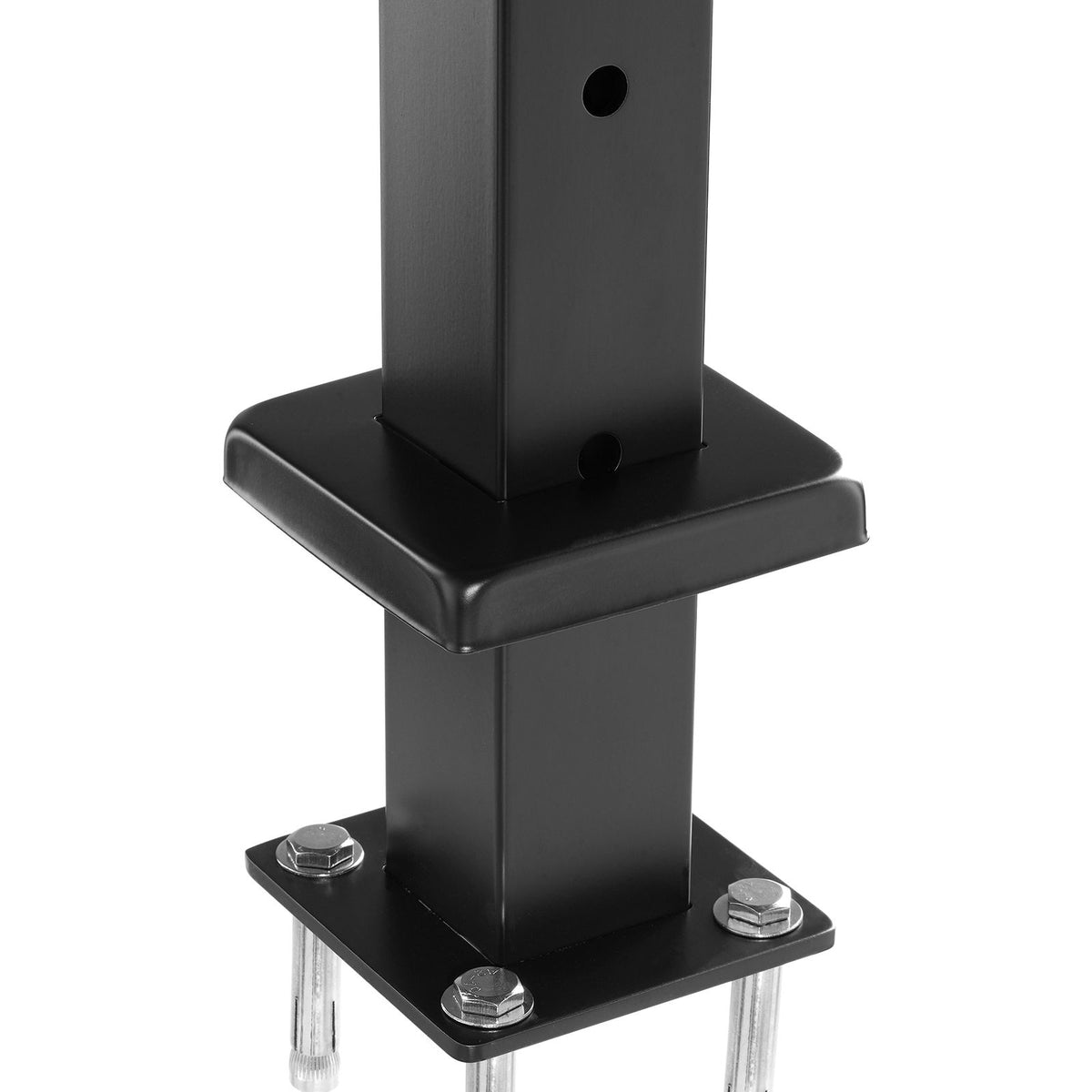 Cable Railing Post, 106.7x5x5cm Level Deck Stair Posts, 1-Pack Stainless Steel Cable Handrail Post, Pre-Drilled Pickets with Mounting Bracket Stair Railing Kit, Black, 1JZLGZXHS106AWJO6001V0