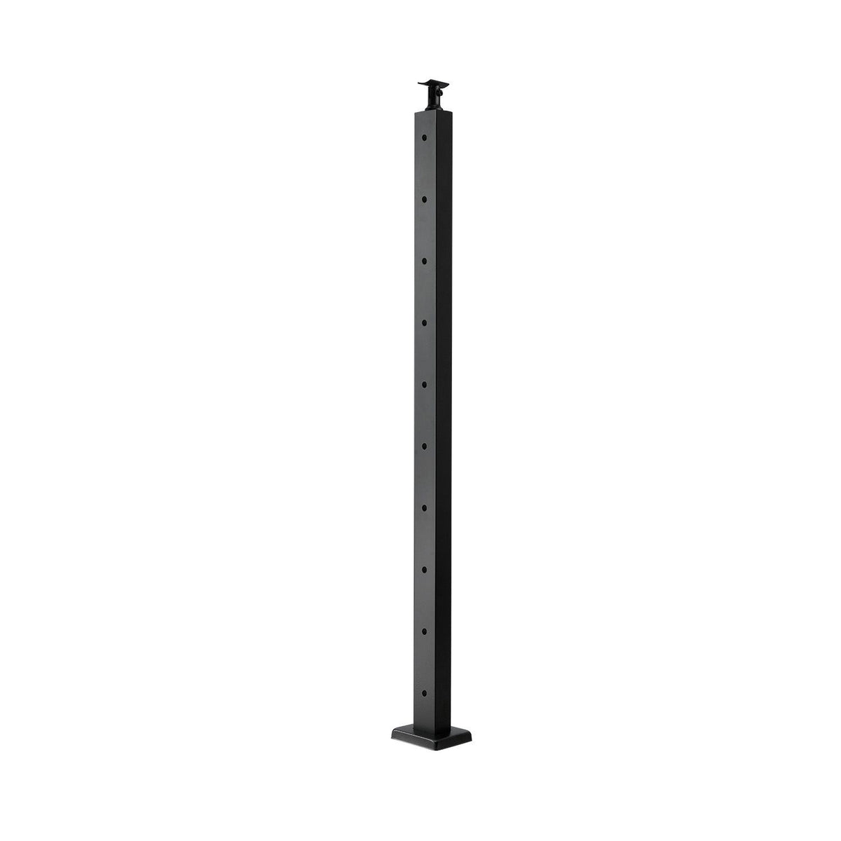 1-Pack Cable Railing Post, 91.4x5x5cm Horizontal-Hole Deck Railing Post with Pre-Drilled Holes, Stainless Steel Cable Rail Post with Horizontal and Curved Bracket, Black, 1JZLGZXHS9148RVYS001V0