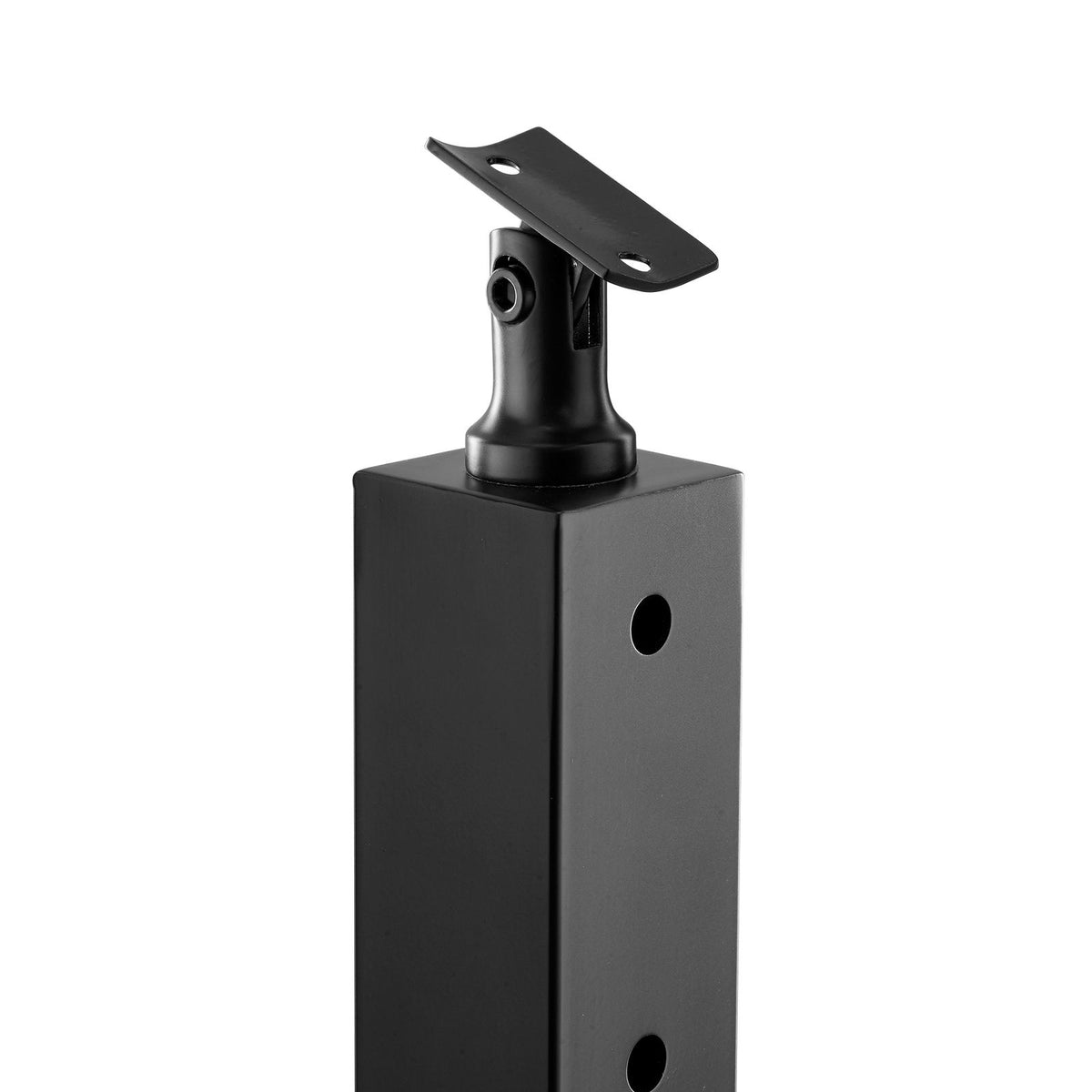 1-Pack Cable Railing Post, 91.4x5x5cm Horizontal-Hole Deck Railing Post with Pre-Drilled Holes, Stainless Steel Cable Rail Post with Horizontal and Curved Bracket, Black, 1JZLGZXHS9148RVYS001V0