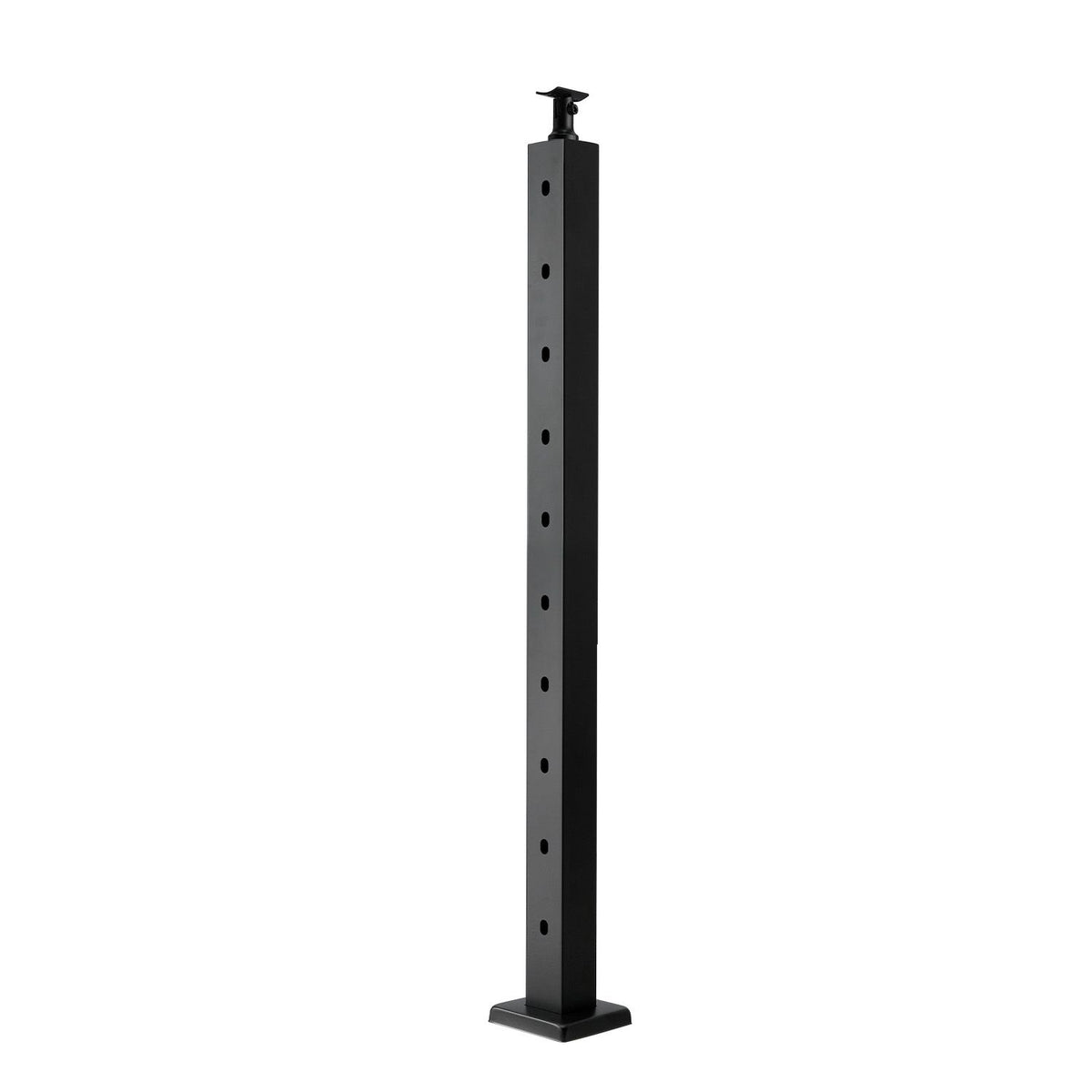 Cable Railing Post, 36x2x2 Inch Stair Railing Post, with Pre-Drilled 30° Angled Holes, Stainless Steel Cable Rail Post with Horizontal and Curved Bracket, 1-Pack, Black, 1JZLGZXHS914YIVIS001V0