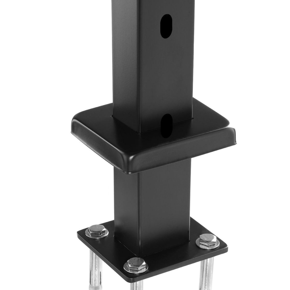 Cable Railing Post, 36x2x2 Inch Stair Railing Post, with Pre-Drilled 30° Angled Holes, Stainless Steel Cable Rail Post with Horizontal and Curved Bracket, 1-Pack, Black, 1JZLGZXHS914YIVIS001V0