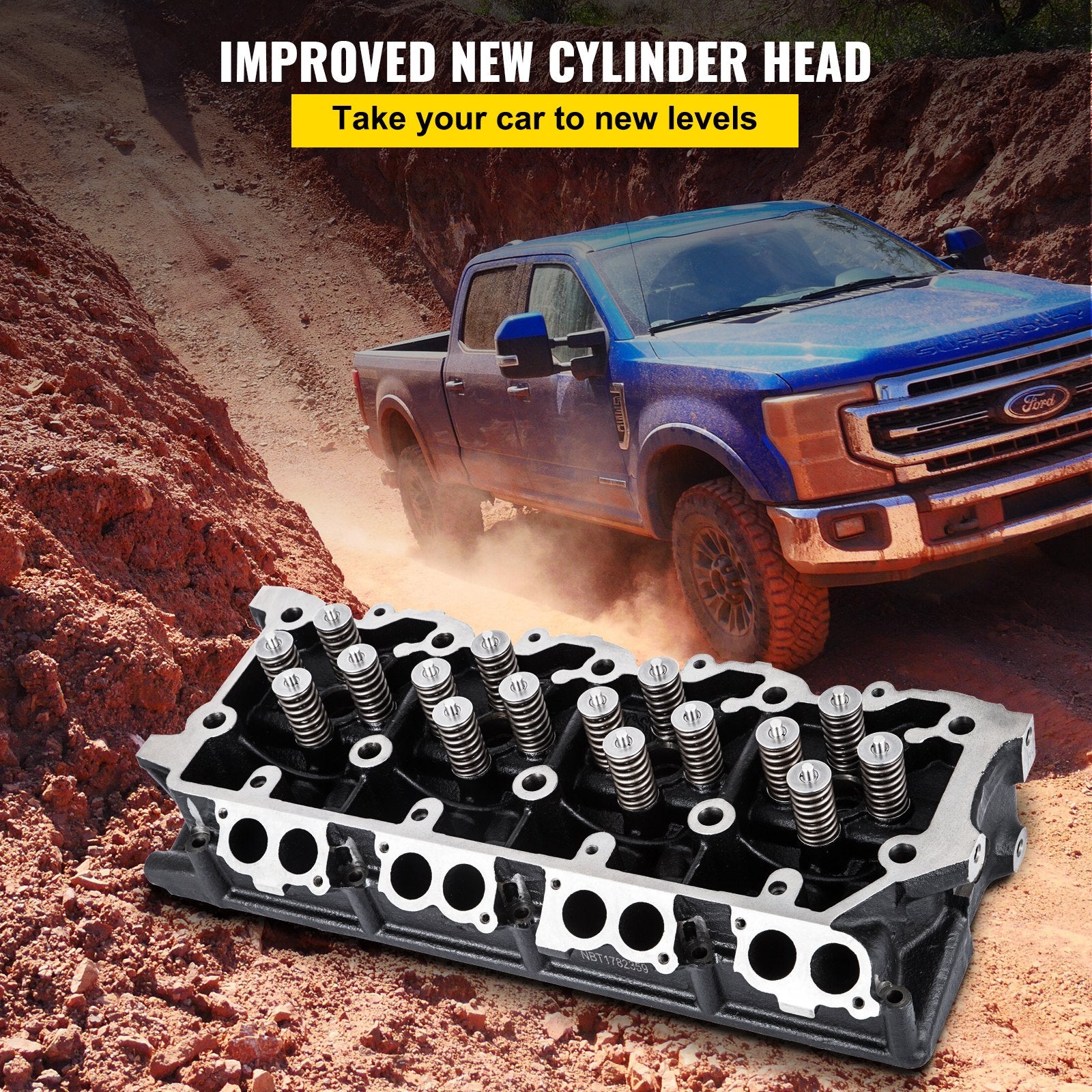 Hand Tools: VEVOR Replacement for 6.0L Cylinder Head 18MM Power Stroke Bare F-Series Cylinder Head 1843080C3