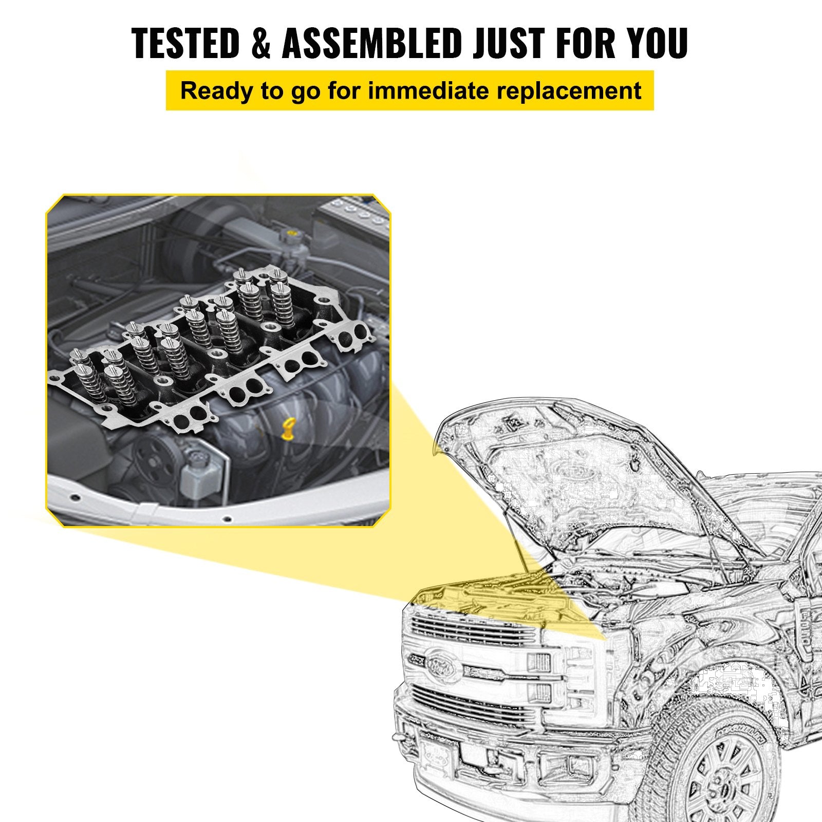 Hand Tools: VEVOR Replacement for 6.0L Cylinder Head 18MM Power Stroke Bare F-Series Cylinder Head 1843080C3