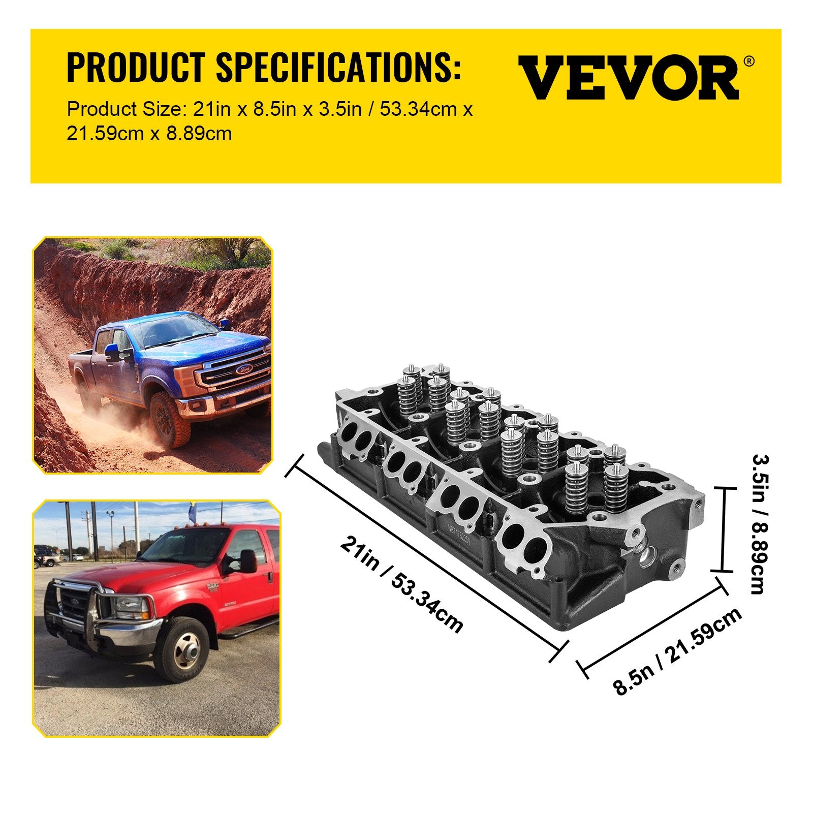 Hand Tools: VEVOR Replacement for 6.0L Cylinder Head 18MM Power Stroke Bare F-Series Cylinder Head 1843080C3