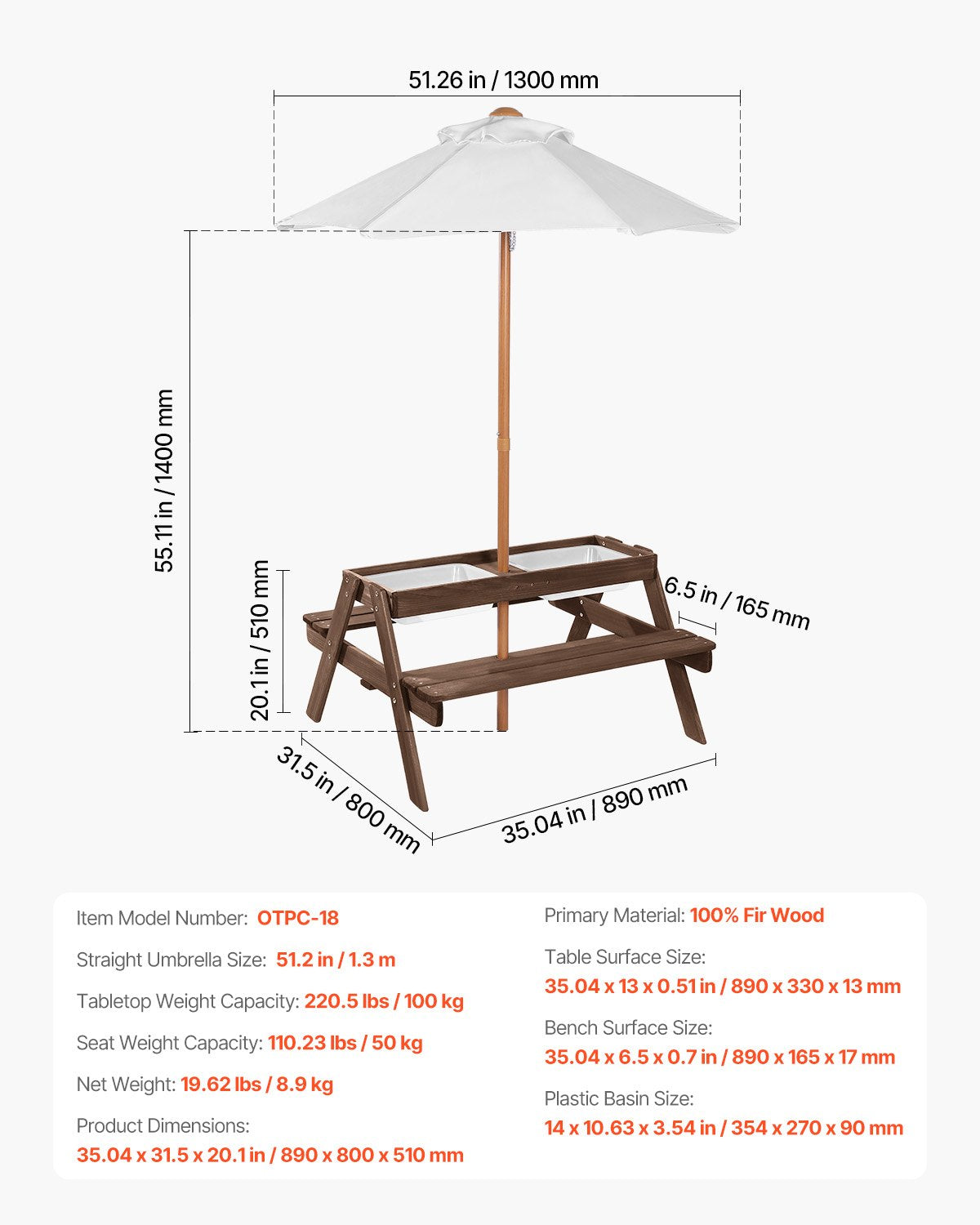 Outdoor Play Equipment: VEVOR Picnic Table Wooden Tables and Bench Set Umbrella Garden Indoor Outdoor