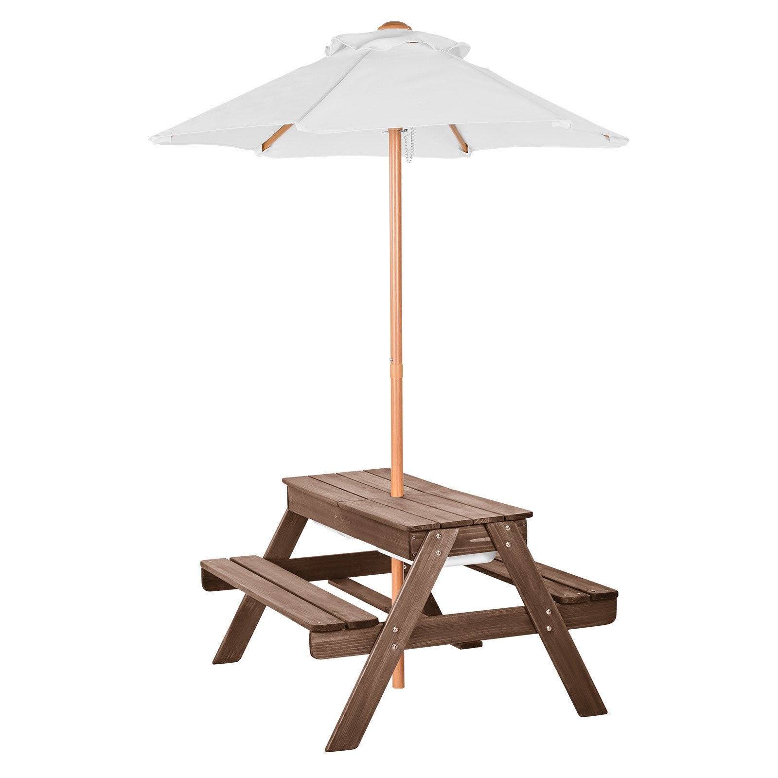 Outdoor Play Equipment: VEVOR Picnic Table Wooden Tables and Bench Set Umbrella Garden Indoor Outdoor