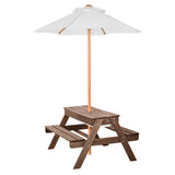 Outdoor Play Equipment: VEVOR Picnic Table Wooden Tables and Bench Set Umbrella Garden Indoor Outdoor