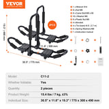Bicycle Stands & Storage: VEVOR Kayak Roof Rack 1 Pair J-Bar, Soft Roof Rack, Top Mount Tie Down, Carrier for kayak, Surf Board, Canoe, SUP, Ski Board, Mount on Car, SUV, Truck, 2 Kayaks