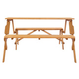 Outdoor Dining Sets: VEVOR 2-in-1 Transforming Interchangeable Picnic Table, Outdoor Wooden Table and Bench Set, Portable Foldable Bench with Umbrella Hole, Patio Dining Furniture for Garden, Backyard, Porch (Brown)