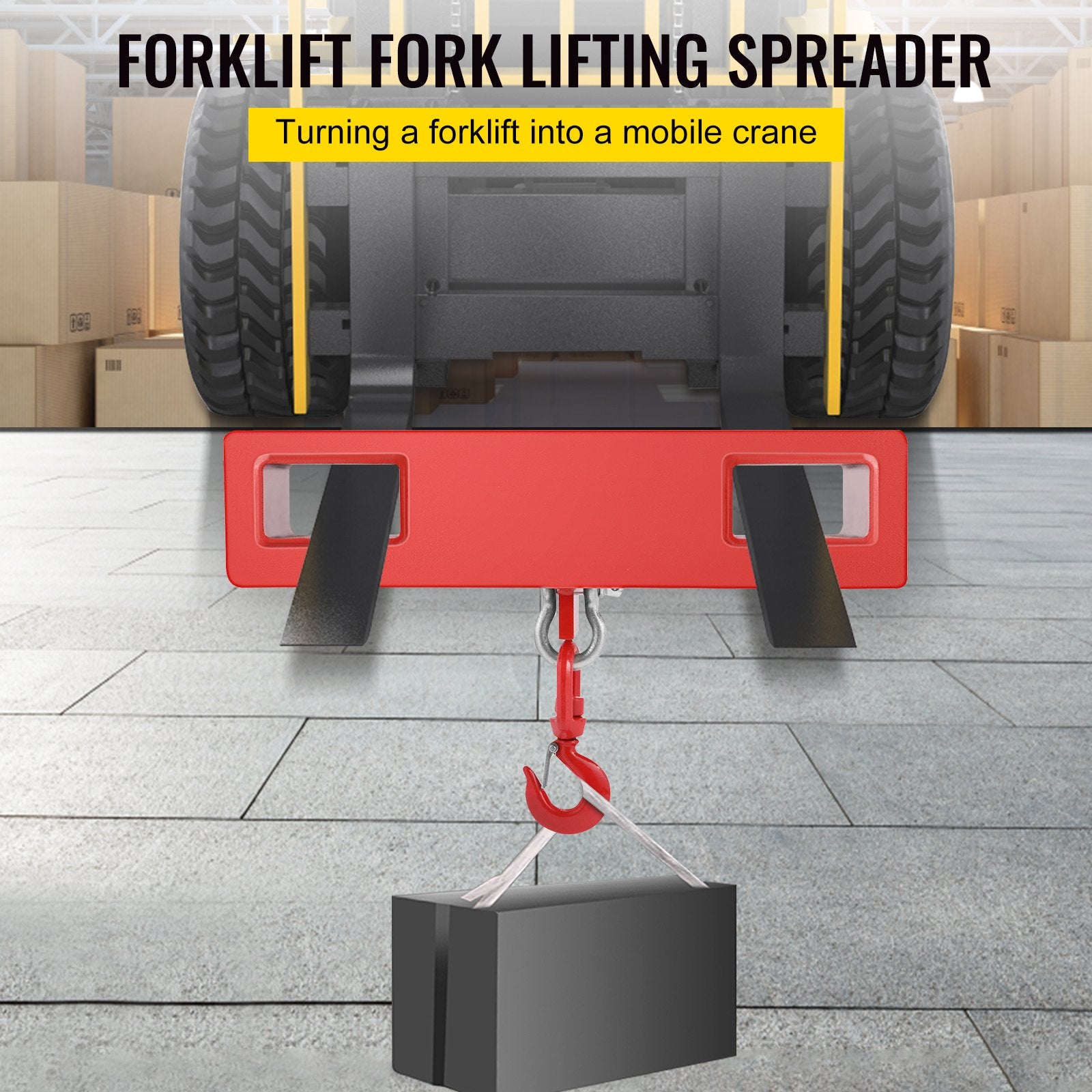 Automotive Lifts & Hoists: VEVOR Forklift Lifting Hook 6000 LBS Capacity Forklift Lifting Hoist Swivel Hook Mobile Crane Forklift Attachments