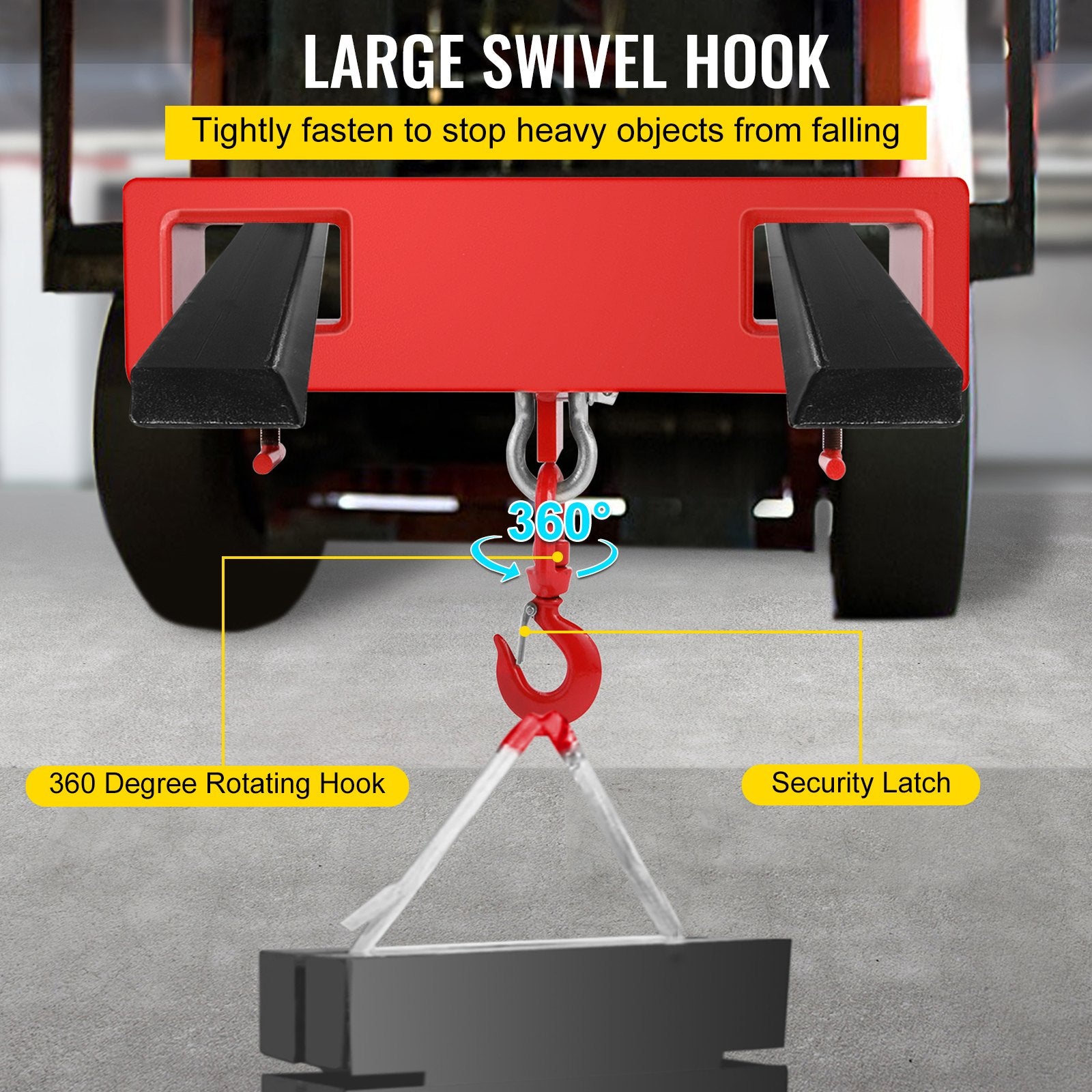 Automotive Lifts & Hoists: VEVOR Forklift Lifting Hook 6000 LBS Capacity Forklift Lifting Hoist Swivel Hook Mobile Crane Forklift Attachments